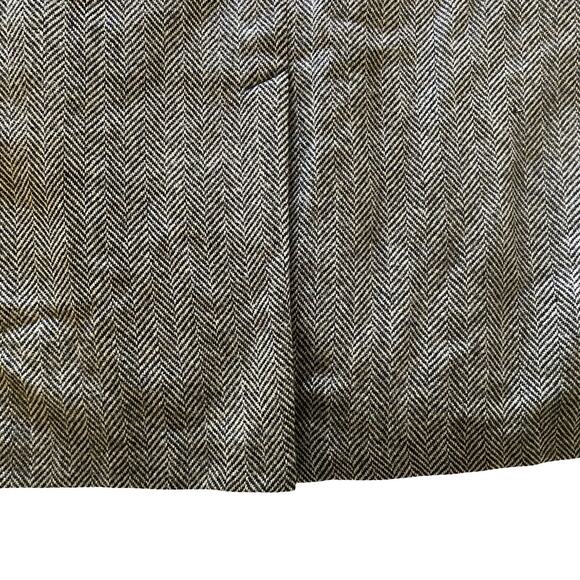 Zero King 100% Virgin Wool Coat 44L | Herringbone Faux Fur Collar Vintage - Picture 6 of 10